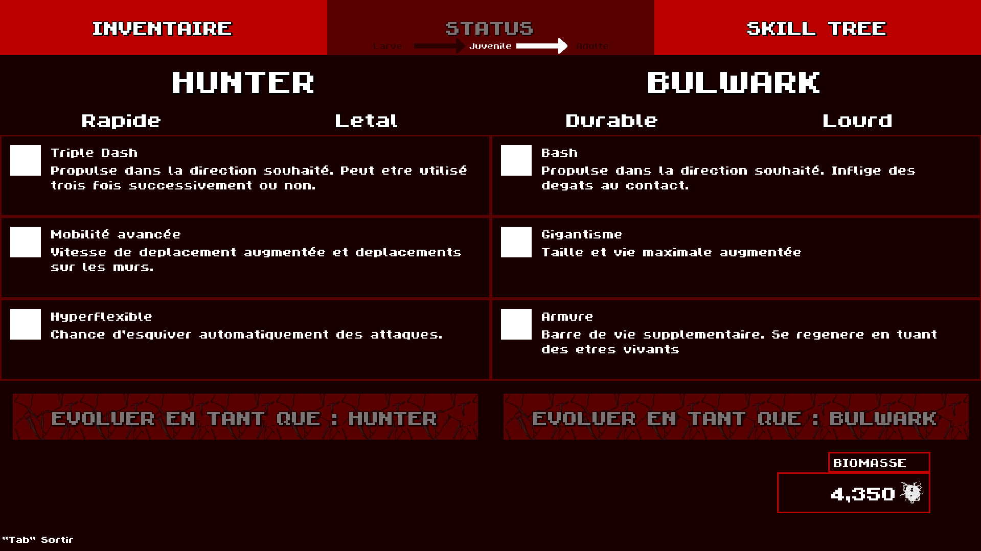 Interface d'evolution